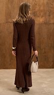 Фото plate-trikotaznoe-s-kosami-sokoladnoe-06 товару Сукня трикотажна з косами шоколадна 0