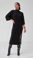 Фото plate-trikotaznoe-s-razrezom-cernoe-01 товару Сукня трикотажна з розрізом чорна0