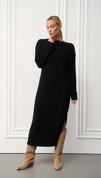 Фото plate-trikotaznoe-s-razrezom-midi-cernoe-04 товару Сукня трикотажна з розрізом міді чорна0 Фото plate-trikotaznoe-s-razrezom-midi-cernoe-04 товару Сукня трикотажна з розрізом міді чорна0