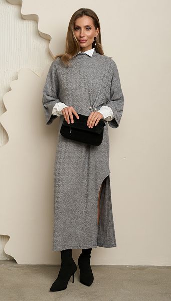 Фото plate-trikotaznoe-s-razrezom-seroe-1 товару Сукня трикотажна з розрізом сіра Фото plate-trikotaznoe-s-razrezom-seroe-1 товару Сукня трикотажна з розрізом сіра