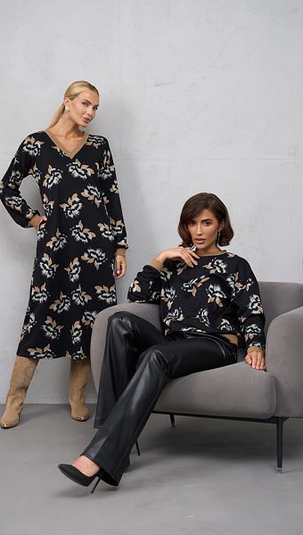 Фото plate-trikotaznoe-v-cvetocnyj-print-05 товара Платье трикотажное в цветочный принт0