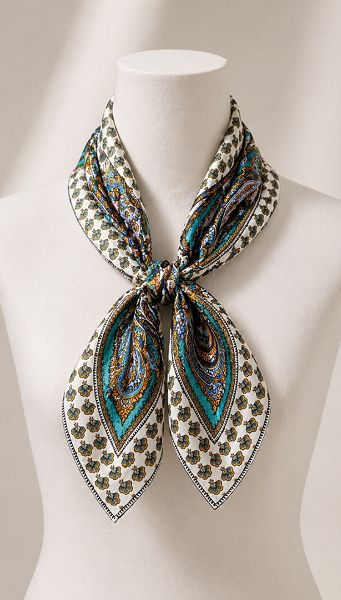 Фото platok-s-printom-molocnyj-01 товару Хустинка з принтом молочна