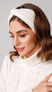 Фото povazka-calma-molocnaa-v-rubcik-02 товару Повязка чалма молочна в рубчик0