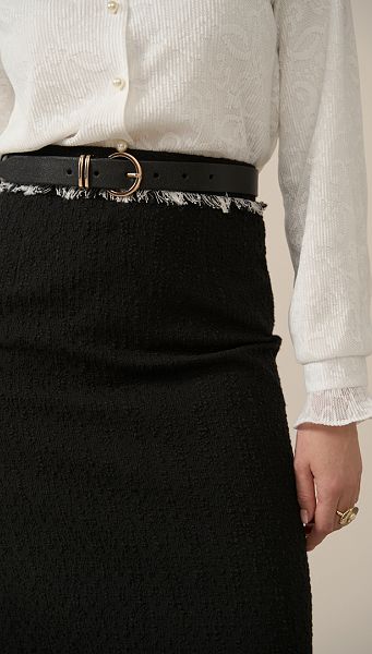 Фото remen-cernyj-krugloe-zoloto-28mm-01 товара Ремень чёрный круглое золото 28мм