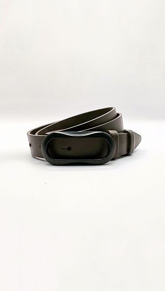 Фото remen-koricnevyj-s-ovalnoj-cernoj-prazkoj-25mm-01 товара Ремень коричневый с овальной чёрной пряжкой 25мм