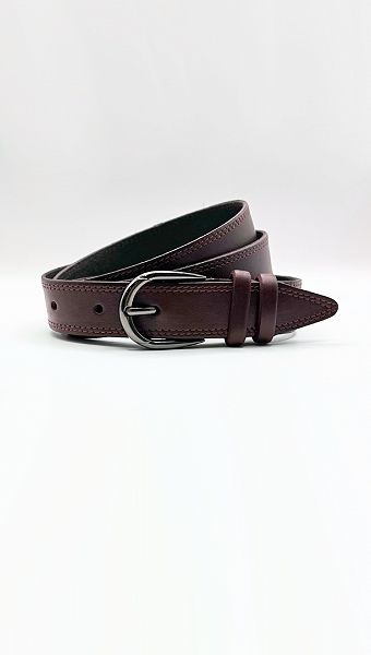 Фото remen-kozanyj-bordovyj-prosityj-30mm-02 товару Ремінь шкіряний бордовий прошитий 30мм