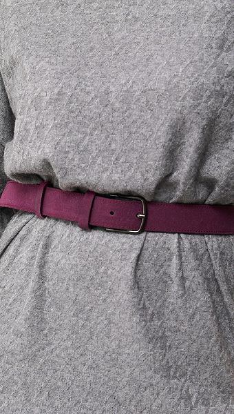 Фото remen-zenskij-zamsevyj-35mm-slivovyj-02 товару Ремінь жіночий замшевий 35мм сливовий