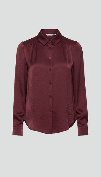 Фото rubaska-zenskaa-na-pugovicah-cveta-bordo-01 товара Рубашка женская на пуговицах цвета бордо