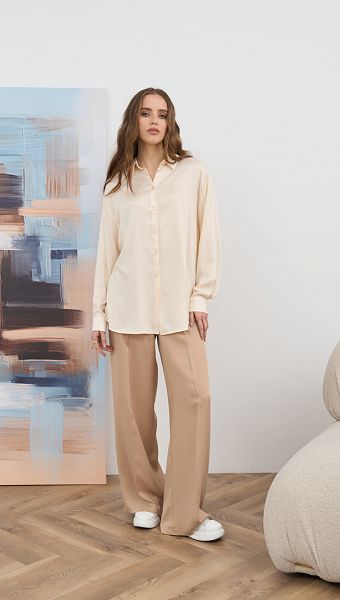 Фото rubaska-zenskaa-oversajz-slivocnaa-02 товару Сорочка жіноча оверсайз вершкова0