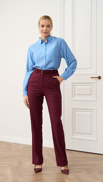 Фото rubaska-zenskaa-s-karmanom-golubaa-01 товару Сорочка жіноча з кишенею блакитна0