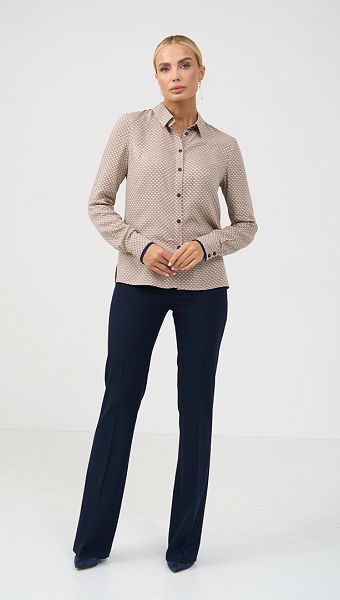 Фото rubaska-zenskaa-s-printom-bez-01 товара Рубашка женская с принтом беж0