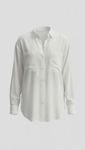 Фото rubaska-zenskaa-svobodnogo-kroa-s-karmanami-belaa-01 товару Сорочка жіноча вільного крою з кишенями біла