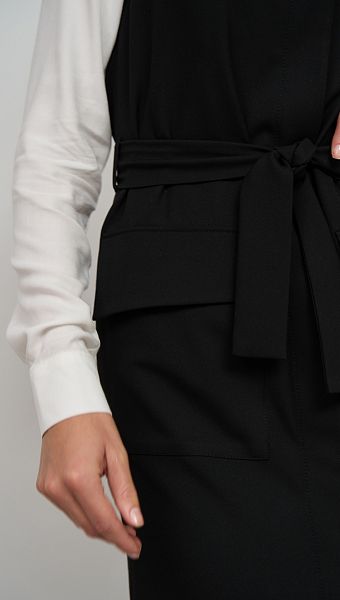 Фото sarafan-s-nakladnymi-karmanami-cernyj-05 товара Сарафан с накладными карманами чёрный0