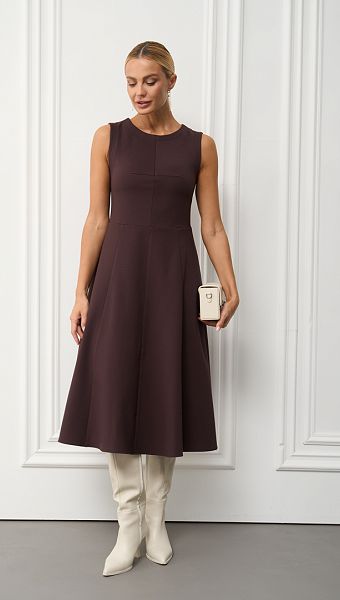 Фото sarafan-teplyj-midi-koricnevyj-3 товара Сарафан тёплый миди коричневый0