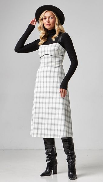 Фото sarafan-v-kletku-midi-01 товару Сарафан в клітинку міді0