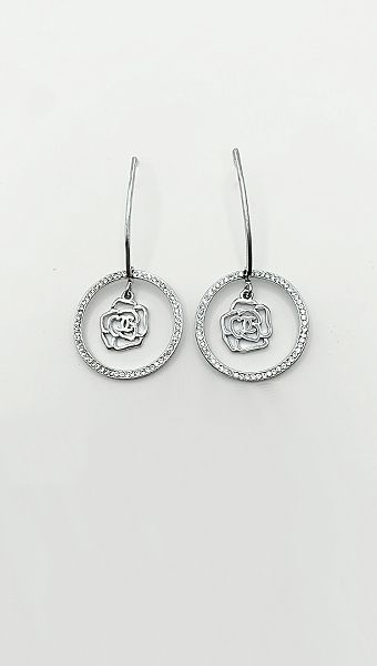 Фото sergi-roza-serebranye-02 товару Сережки Троянда срібні