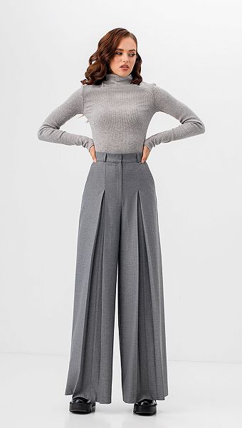 Фото sirokie-bruki-v-polosku-serye-01 товара Широкие брюки в полоску серые0 Фото sirokie-bruki-v-polosku-serye-01 товара Широкие брюки в полоску серые0