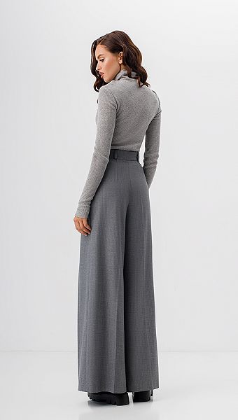 Фото sirokie-bruki-v-polosku-serye-04 товару Широкі брюки в полоску сірі0