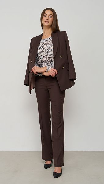 Фото 2451-02 товару Штани кльош жіночі шоколадні0 Фото 2451-02 товару Штани кльош жіночі шоколадні0