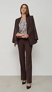 Фото 2451-02 товару Штани кльош жіночі шоколадні0