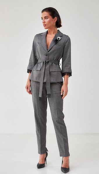 Фото stany-zenskie-cerno---seryj-melanz-01 товару Штани жіночі чорно - сірий меланж0