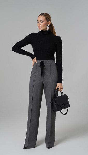 Фото stany-zenskie-pramye-serye-01 товара Штаны женские прямые серые0