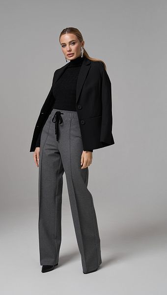 Фото stany-zenskie-pramye-serye-02 товара Штаны женские прямые серые0