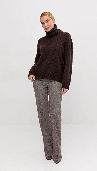 Фото sviter-trikotaznyj-sokoladnyj-01 товара Свитер трикотажный шоколадный