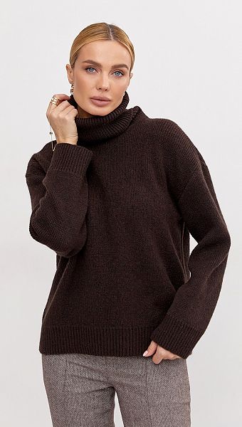 Фото sviter-trikotaznyj-sokoladnyj-02 товару Светр трикотажний шоколадний0