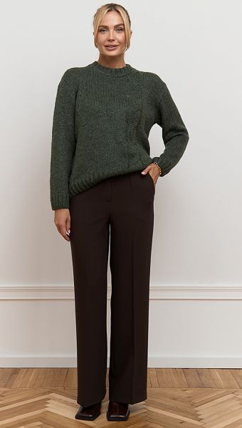 Фото sviter-trikotaznyj-zenskij-haki-04 товару Светр трикотажний жіночий хакі0