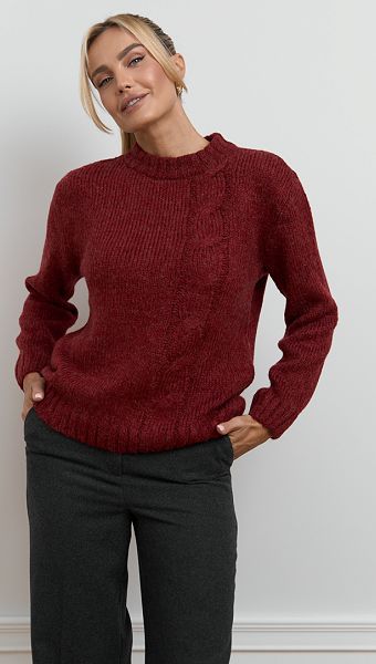 Фото sviter-trikotaznyj-zenskij-marsala-03 товару Светр трикотажний жіночий марсала0