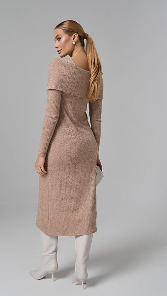 Фото trikotaznoe-plate-trapecia-karamelnoe-14 товару Трикотажне плаття трапеція карамельне0