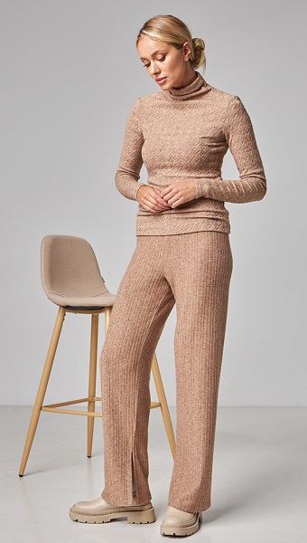 Фото trikotaznye-bruki-zenskie-karamelnye-6 товару Трикотажні брюки жіночі карамельні0