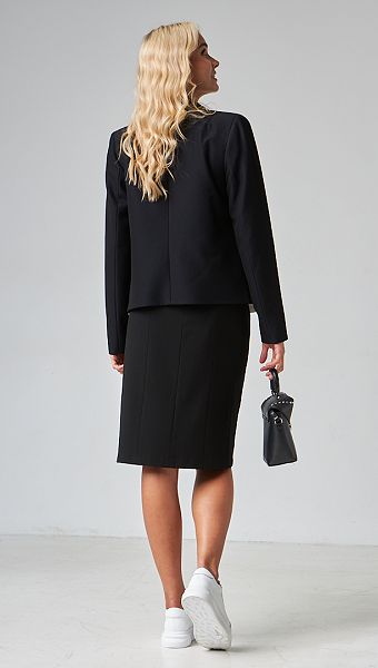 Фото ubka-bazovaa-s-razrezom-cernaa-04 товара Юбка базовая с разрезом черная0