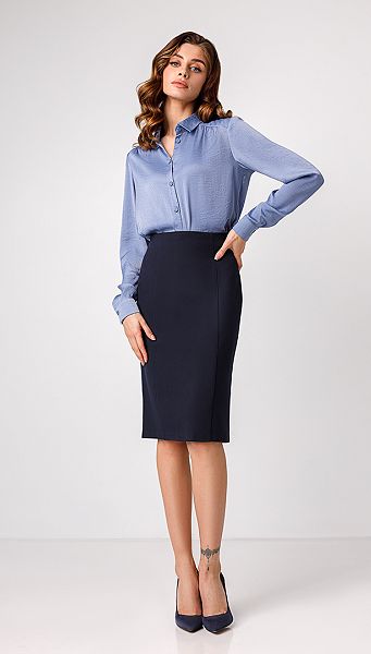 Фото ubka-bazovaa-sinaa-11 товару Спідниця базова синя