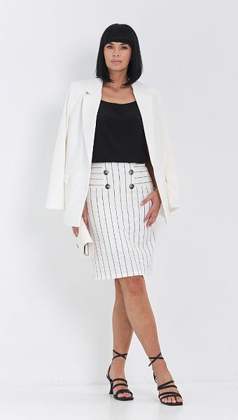 Фото ubka-belaa-v-polosku-4 товару Спідниця біла в смужку0