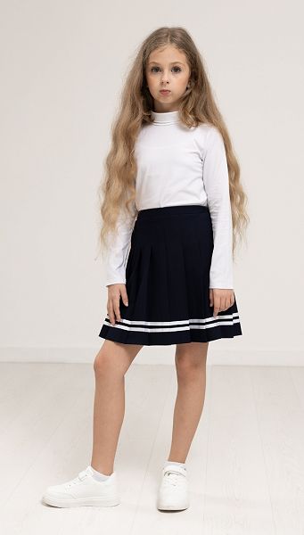 Фото ubka-dla-devocki-sinaa-s-tesmoj-02 товару Спідниця для дівчинки синя з тасьмою