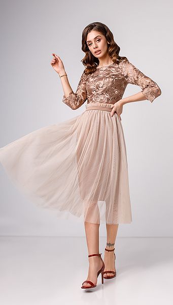 Фото ubka-fatinovaa-bezevaa-01 товару Спідниця фатинова бежева