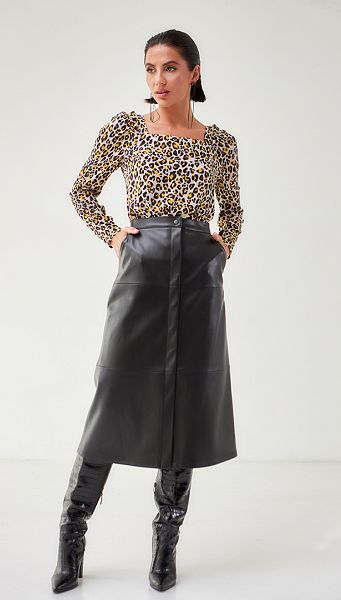 Фото ubka-iz-ekokozi-midi-cernaa-01 товару Спідниця з екошкіри міді чорна Фото ubka-iz-ekokozi-midi-cernaa-01 товару Спідниця з екошкіри міді чорна