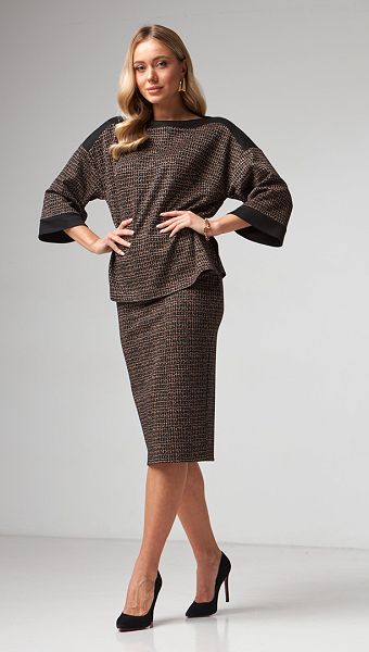 Фото ubka-karandas-bronzovyj-print-02 товару Спідниця олівець бронзовий принт0