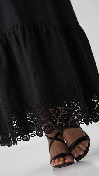 Фото ubka-maksi-cernaa-s-kruzevom-04 товару Спідниця максі чорна з мереживом0