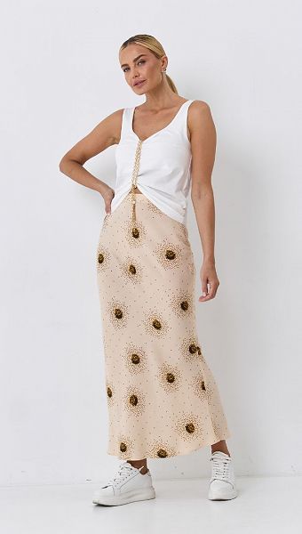 Фото ubka-maksi-s-printom-bez-1 товару Спідниця максі з принтом беж0