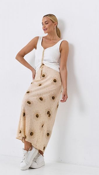 Фото ubka-maksi-s-printom-bez-5 товару Спідниця максі з принтом беж0