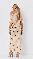 Фото ubka-maksi-s-printom-bez-6 товару Спідниця максі з принтом беж0