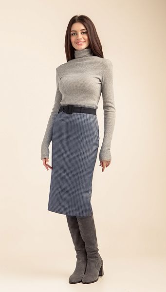 Фото ubka-midi-s-remnem-sinaa-01 товару Спідниця міді з ременем синя