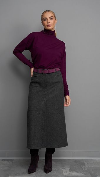 Фото ubka-midi-teplaa-seraa-01 товару Спідниця міді тепла сіра0