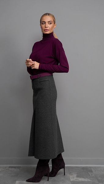 Фото ubka-midi-teplaa-seraa-03 товару Спідниця міді тепла сіра0