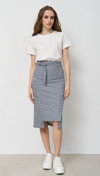 Фото ubka-midi-v-polosku-001 товару Спідниця міді в смужку0