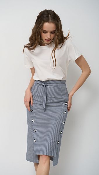 Фото ubka-midi-v-polosku-002 товару Спідниця міді в смужку0