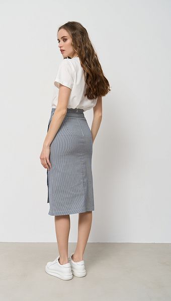 Фото ubka-midi-v-polosku-004 товару Спідниця міді в смужку0